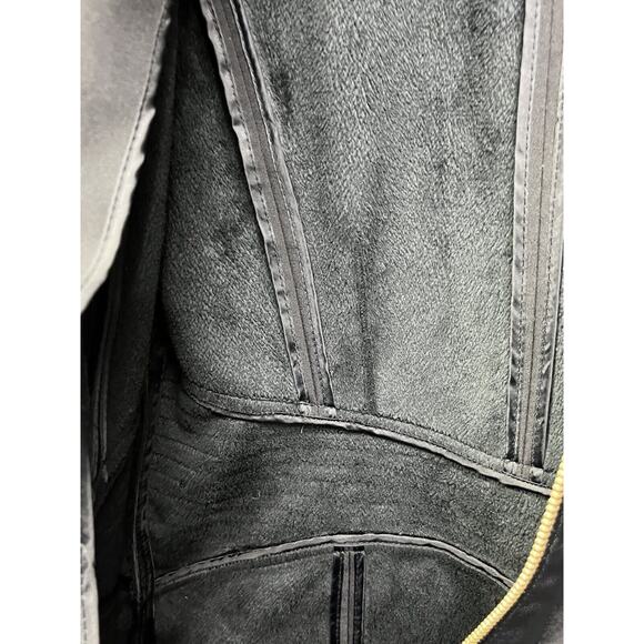 Via Spiga Coat Womens Small Black Button Trench Coat Soft Shell Gold accents - Picture 8 of 10